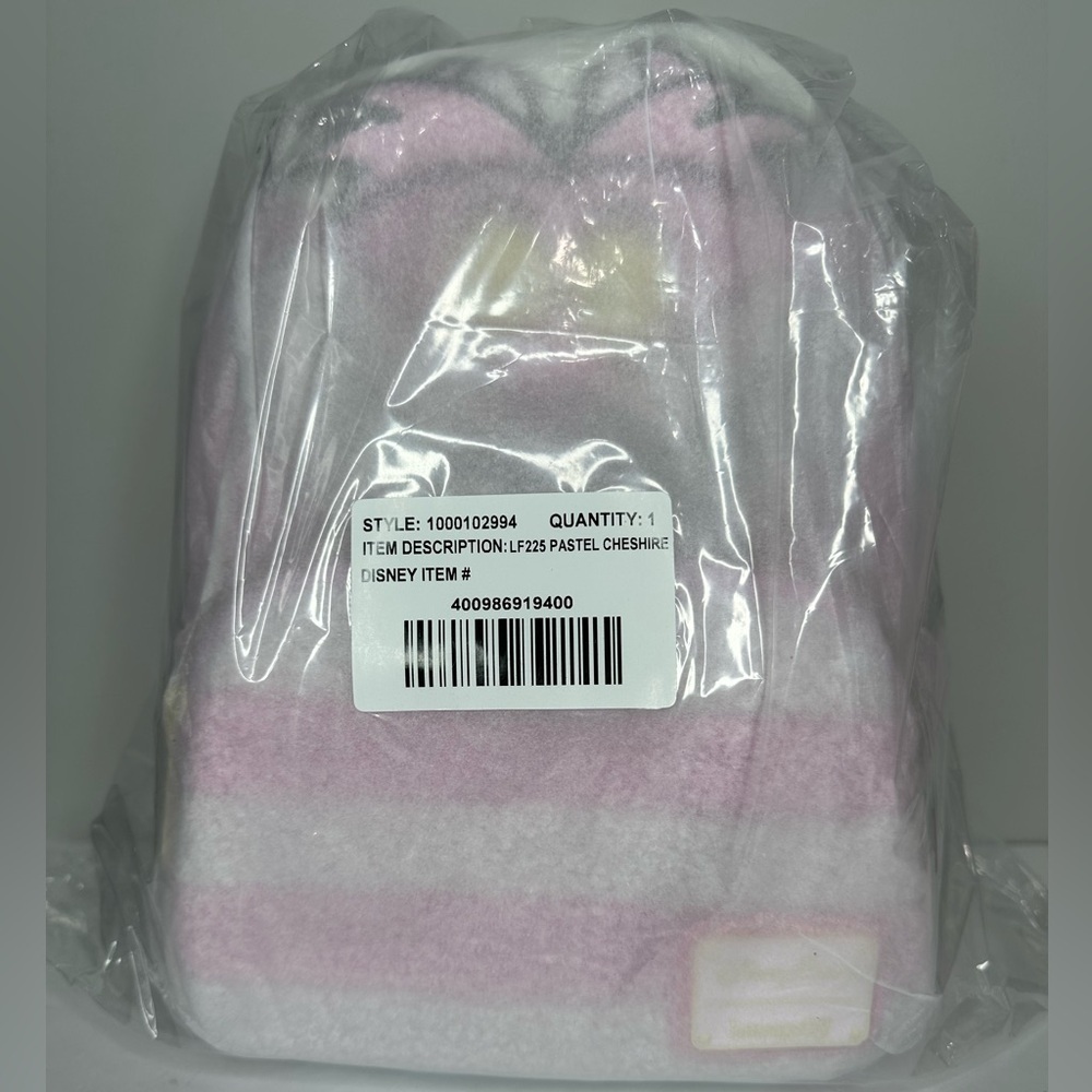 Loungefly Disney Parks Alice in Wonderland Cheshire Cat Fuzzy Pastel Backpack - Picture 3 of 5